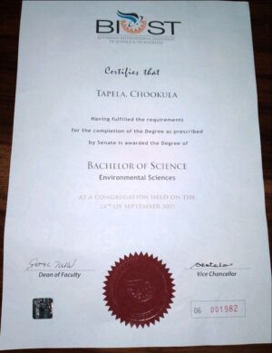 buy degree from Botswana International University of Science and Technology