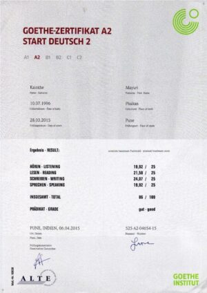 BUY GOETHE LANGUAGE TEST • BUY GOETHE GERMAN A2 CERTIFICATE