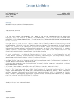 Internship Letter from University