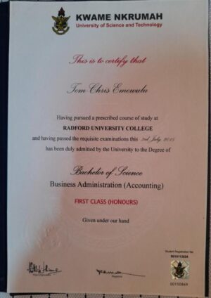 Buy Degree From the Kwame Nkrumah University of Science and Technology