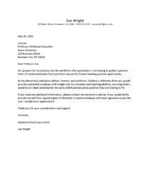 Reference Letter by First Professor