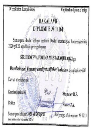buy degree from the Samarqand Davlat Tibbiyot Universiteti