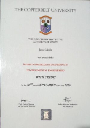 Buy Degree From the The Copperbelt University