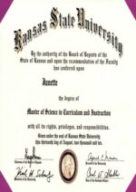 Buy Doctorate degree from The Kansas State University inclusive Thesis as fullpakage