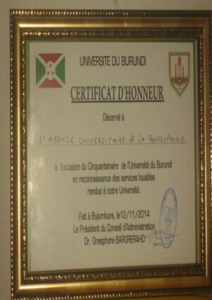 Buy Degree From Université du Burundi