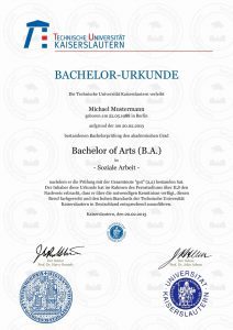 Buy Bachelor Certificate | Technical University of Kaiserslautern |