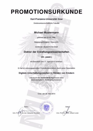 Buy college degree from Karl-Franzens-Universität Graz