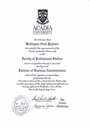 Buy college degree from the Acadia University