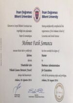 Buy college degree from the Bilkent Üniversitesi