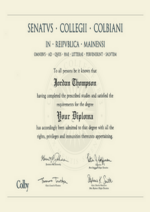 Buy college degree from The Colby College
