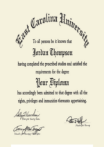 Buy college degree from The East Carolina University