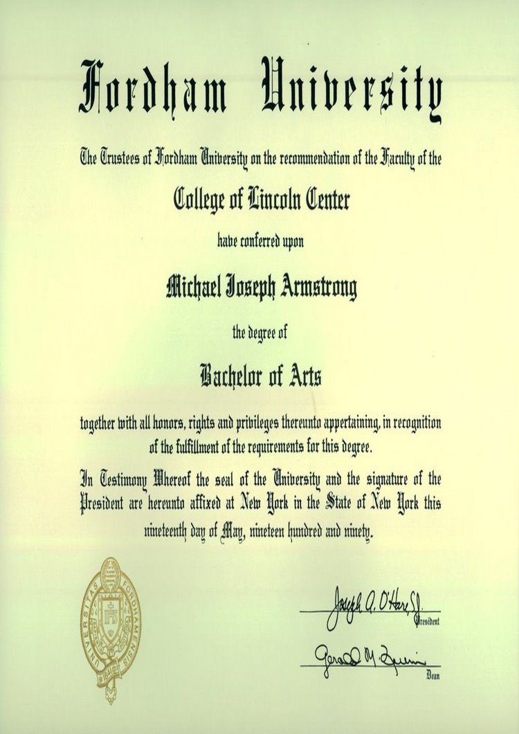 Buy college degree from The Fordham University