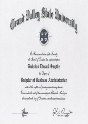 Buy college degree from The Grand Valley State University