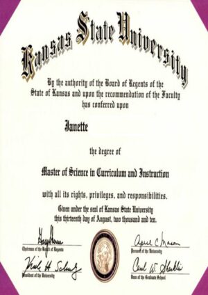 Buy college degree from The Kansas State University