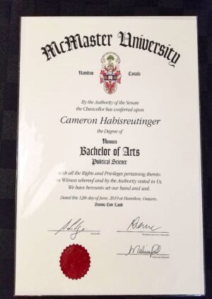 Buy college degree from the McMaster University