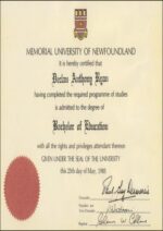 Buy college degree from the Memorial University of Newfoundland