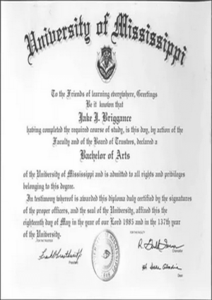 Buy college degree from The Mississippi State University
