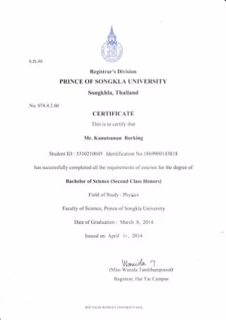 Buy college degree from the Prince of Songkla University