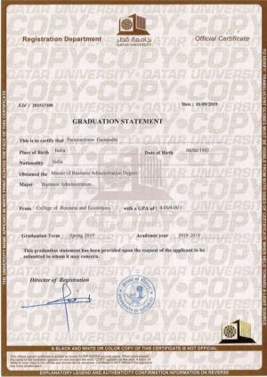 Buy college degree from the Qatar University