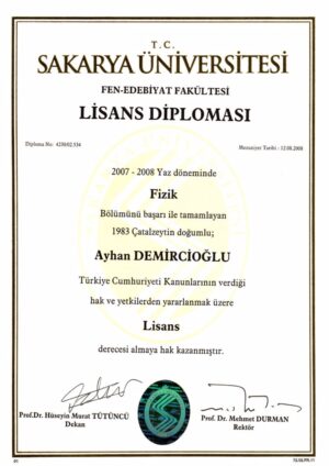 Buy college degree from the Sakarya Üniversitesi