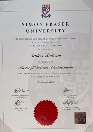 Buy college degree from the Simon Fraser University