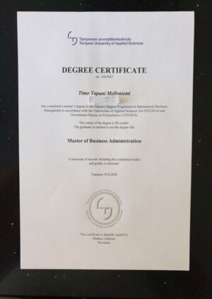 Buy college degree from The Tampereen yliopisto