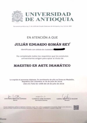 Buy college degree from The Universidad de Antioquía