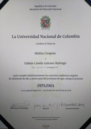 Buy college degree from The Universidad Nacional de Colombia