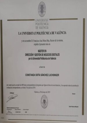 Buy college degree from the Universidad Politécnica de València