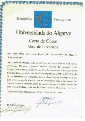Buy college degree from the Universidade do Algarve