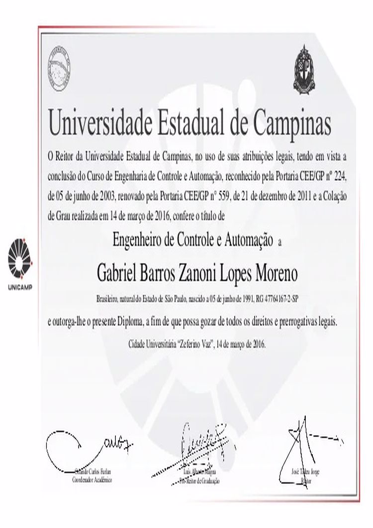 Buy college degree from the Universidade Estadual de Campinas