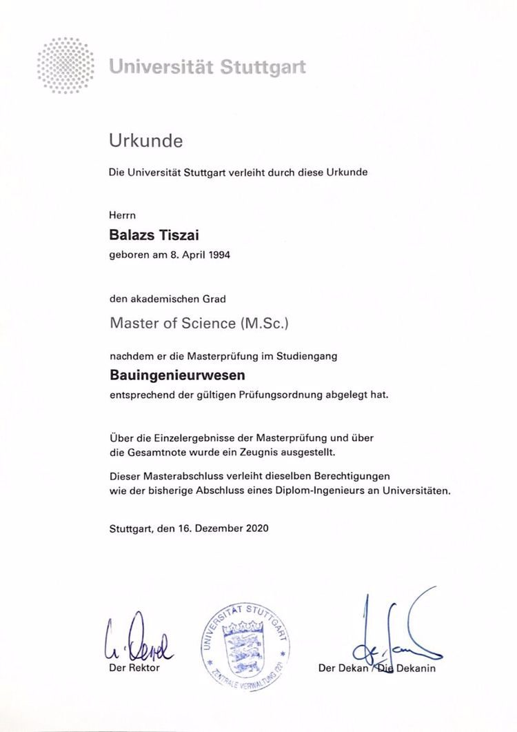 Buy college degree from the Universität Stuttgart