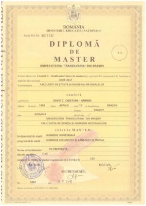 Buy college degree from the Universitatea Transilvania din Brasov