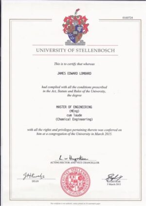 Buy college degree from the Universiteit Stellenbosch