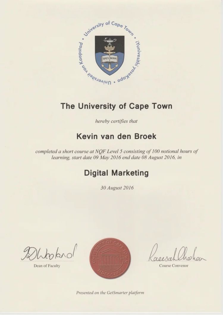 Buy college degree from the University of Cape Town