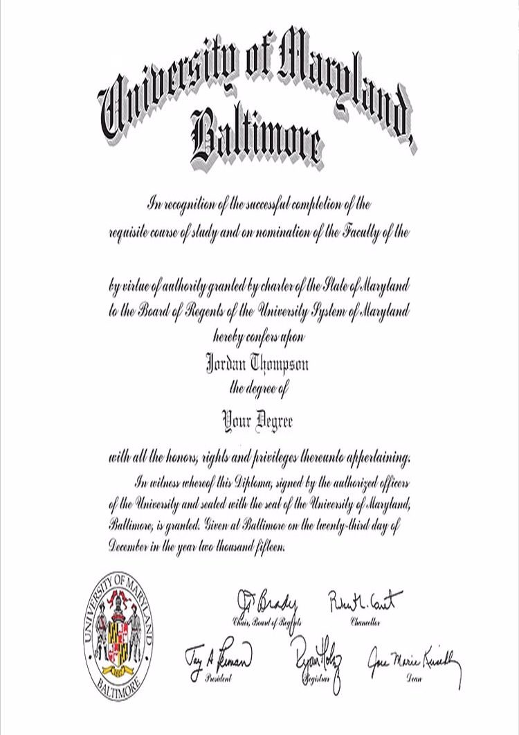 Buy college degree from The University of Maryland, Baltimore