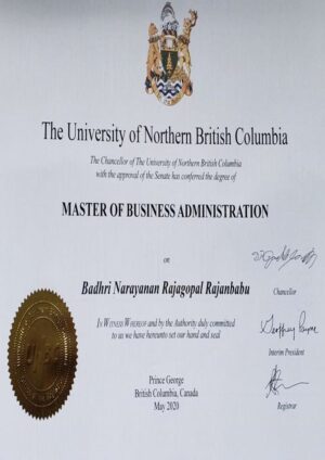 Buy college degree from The University of Northern British Columbia