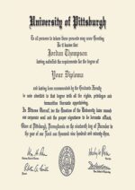 Buy college degree from The University of Pittsburgh