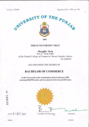 Buy college degree from the University of the Punjab