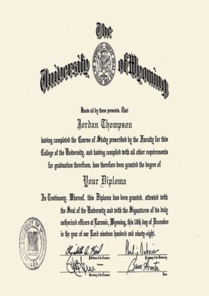 Buy college degree from The University of Wyoming