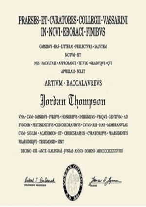 Buy college degree from The Vassar College