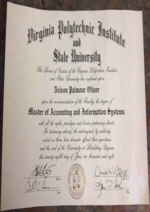 Buy college degree from The Virginia Polytechnic Institute and State University