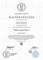 Buy a master's, degree UZH - University of Zurich