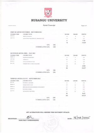 Buy college degree from The Rusangu University